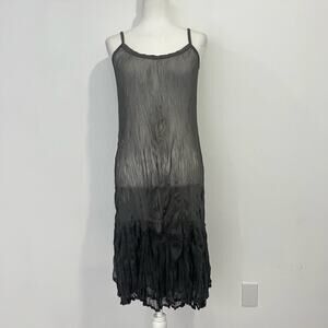 Sunlight Paris Sheer Crinkle Overlay Ruffle Strappy Dress 4 Dark Romance Goth